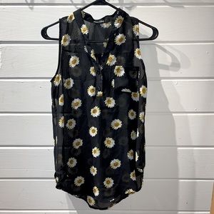 Wet Seal sheer Sunflower top size S